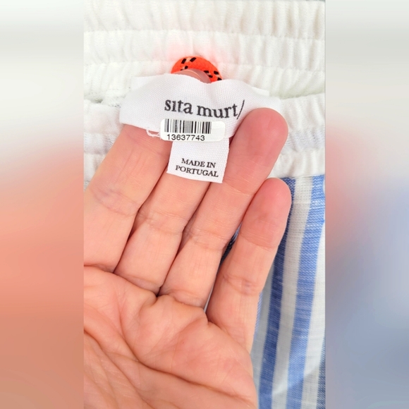 100% Linen Sita Murt Stripe Knee Length Skirt Size 38(4) NWT Retail $200 - Picture 7 of 10